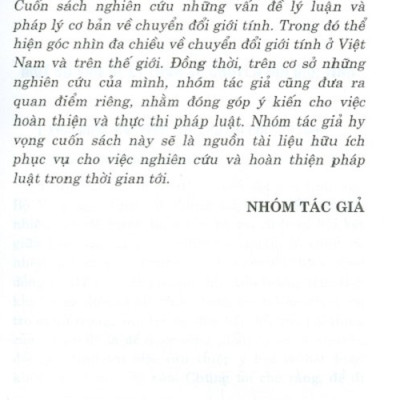 Hoàn Thiện Pháp Luật Về Chuyển Đổi Giới Tính Ở Việt Nam