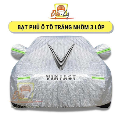 Bạt Phủ Xe Ô Tô VINFAST FADIL, LUX A 2.0, LUX SA 2.0, VF E34 Chất Liệu Bạt Tráng Nhôm 3 Lớp, Có Khóa Kéo Cửa Lái