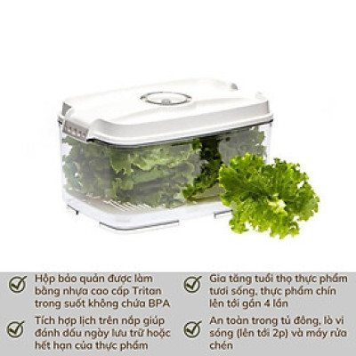 Hộp Bảo Quản Thực Phẩm Hút Chân Không Status Hình Chữ Nhật 4,5L Hàng chính hãng