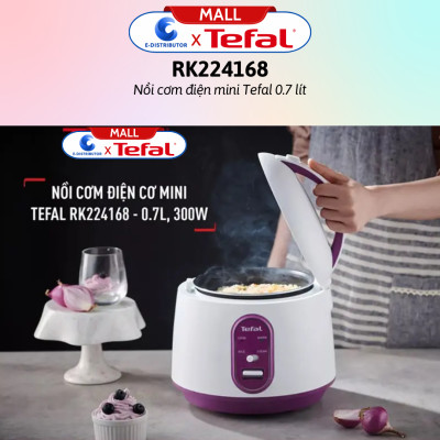 Nồi cơm điện mini Tefal 0.7 lít RK224168 - Hàng Chính Hãng - Dung tích: 0.7 lít, Số người ăn: 2 - 4 người