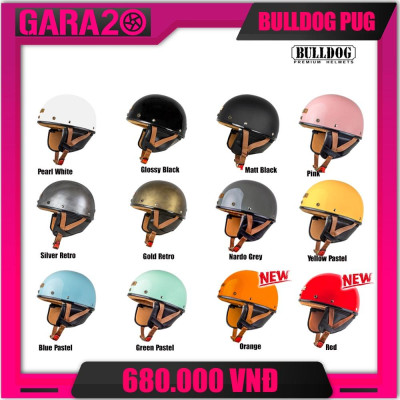 MŨ BẢO HIỂM NỬA ĐẦU BULLDOG PUG - GARA20