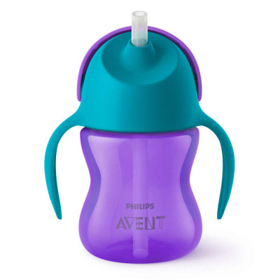 Bình tập uống Philips Avent cho bé 9 tháng -  có ống hút - nhựa PP 200ml