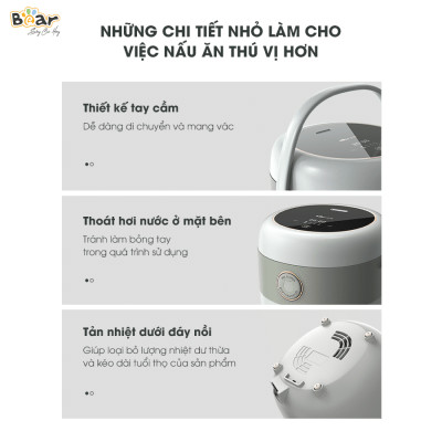 Nồi cơm điện tử Bear SB-NC16L - Hàng Chính Hãng