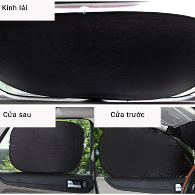 Bộ 6 tấm che nắng màu bạc dùng cho xe hơi (ô tô)