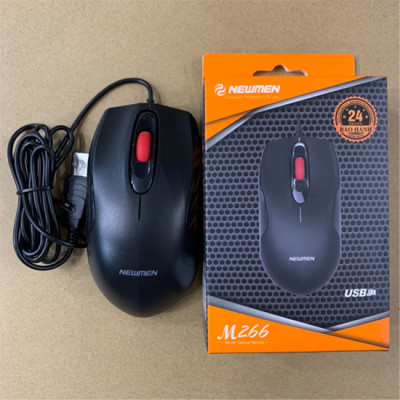 Chuột máy tính có dây Newmen M266 (Black-Red Scroll) - Hàng chính hãng