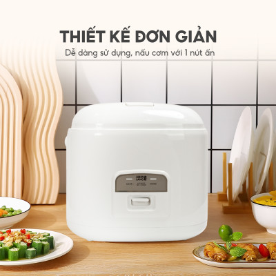 Nồi cơm điện Lebenlang LBL0587, dung tích 1200ml, công suất lớn 500W, giữ nhiệt đến 4h, thiết kế đơn giản, tặng kèm xửng hấp, bảo hành 2 năm - hàng chính hãng