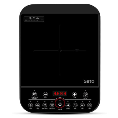 Bếp từ đơn SATO BT051 (Tặng kèm nồi lẩu inox) Mặt kính cường lực cao cấp chống xước, chịu nhiệt lên tới 750 °C độ bền cao và an toàn tuyệt đối - Miễn phí vận chuyển toàn quốc - Hàng chính hãng