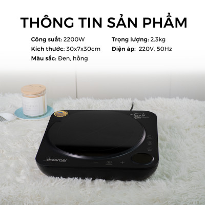 Bếp Từ Đơn Dreamer DC-IH01, chống tràn, cảnh báo nhiệt dư, khóa trẻ em - BH 12tháng, Hàng chính hãng