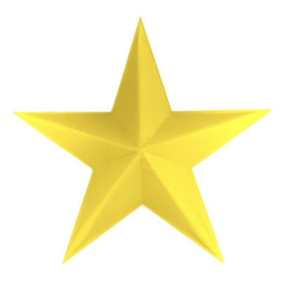 Ngôi sao mica vàng NSM30 30cm 2mm hút nổi