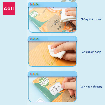 Set Decal Bọc Sách Vở Dán Bìa Trong Suốt Chống Nước Nhiều Kích Cỡ Deli - Bọc SGK Vở Sổ Tay Ghi Chép Truyện Tiều Thuyết - Lưu Trữ Bền Đẹp - 70603 / 70602 / 70601