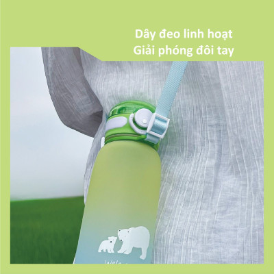 BÌNH UỐNG NƯỚC CÓ ỐNG HÚT CHO BÉ BẰNG NHỰA TRITAN KU5619 - 550ML