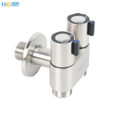 Van chia nước 2 đầu cho bồn cầu và vòi xịt inox 304 Hobby home decor VIN5