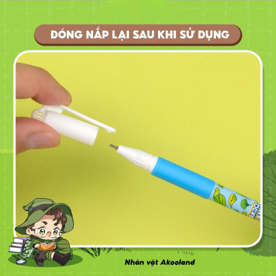 Bút Gel 0.5 mm - Nhân Vật Akooland Tahi - Thiên Long Gel-012/AK - Mực Đen