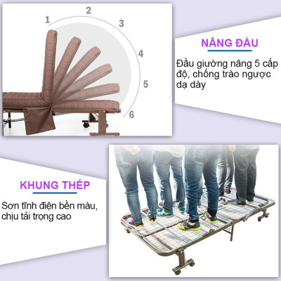 Giường gấp gọn văn phòng, có bánh xe di chuyển tiện lợi - Hàng chính hãng NIKITA