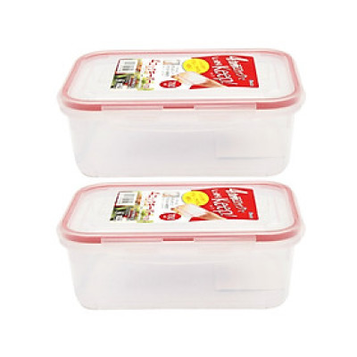Combo 02 hộp thực phẩm chữ nhật inomata hàng nội địa Nhật Bản