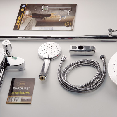 Cây sen nóng lạnh Đồng mạ Chrome Eurolife EL-SC912(Trắng bạc)