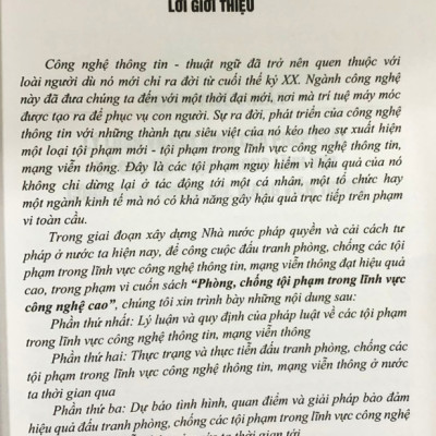 Phòng Chống Tội Phạm Trong Lĩnh Vực Công Nghệ Cao