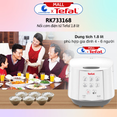 Nồi cơm điện tử Tefal 1.8 lít RK733168 / Nồi cơm điện tử Tefal 1.8 lít RK736B68  - Hàng chính hãng