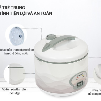 Nồi cơm nắp gài Sunhouse 1.8 lít SHD8602 - Hàng chính hãng