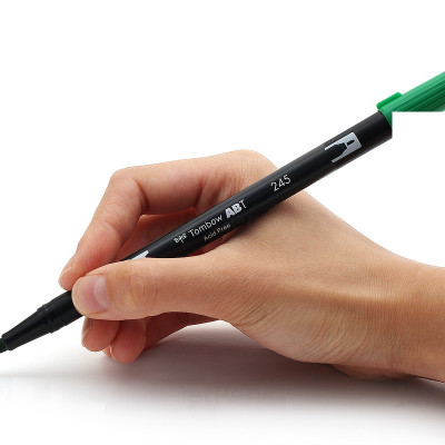 Bút lông cọ hai đầu Tombow ABT Dual Brush Pen - Brush/ Bullet - Red (905)