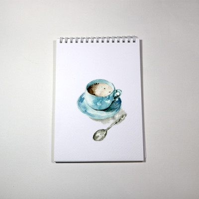 Sổ vẽ màu nước chuyên dụng A5 có vân, dòng cao cấp lên màu đẹp loang màu tự nhiên vẽ được cả chì, 15 tờ/cuốn chất giấy dày 300gsm nhập từ Ý không bị cong TIG373 Green Art - Hàng chính hãng