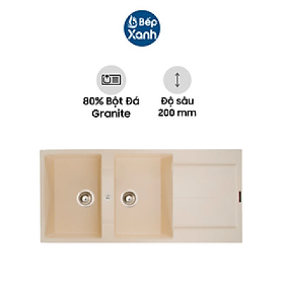 Chậu Rửa Chén Carysil ENC1 - 80% Bột Đá Granite Tự Nhiên - Hàng Chính Hãng