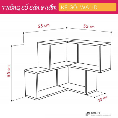 Kệ trang trí kệ để sách gia đình SMLIFE Walid