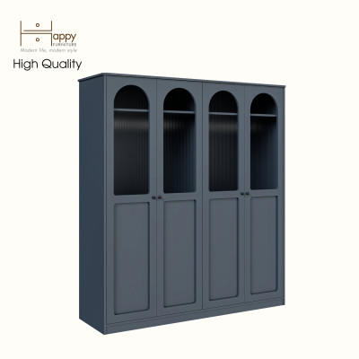 [Happy Home Furniture] SISEEL, Tủ quần áo cửa kính 4 cửa mở , 180cm x 54cm x 200cm ( DxRxC), TCM_186