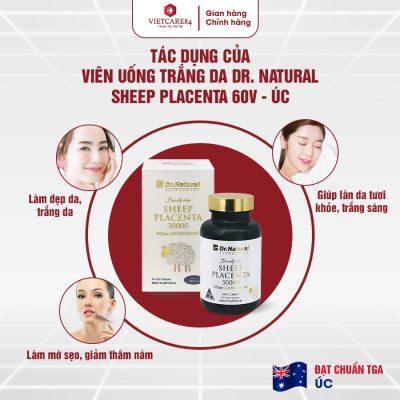 Viên Uống Trắng Da Dr Natural Beauty Skin Sheep Placenta 30000 White Glutathione
