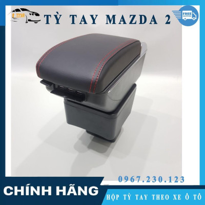 Hộp Tỳ Tay Ô TÔ Mazda 2 Tích Hợp Cổng Sạc USB