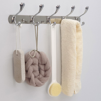 Móc treo áo 5 chấu hoa văn Inox Eurolife EL-M2 (Trắng bạc)