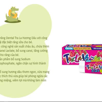 [HCM][SHIP HỎA TỐC] Kem Đánh Răng Dental Tra La La Kids Cho Trẻ Em Từ 3 Tuổi 50Ml. Sản phẩm chính ngạch Hiện đã có bán tại các nhà thuốc và siêu thị.