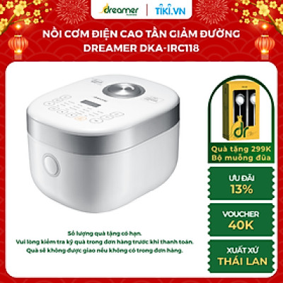 Nồi cơm điện cao tần giảm đường DREAMER DKA-IRC118, 1.8 lít, lòng nồi hợp kim gang, 18 chức năng, hàng chính hãng