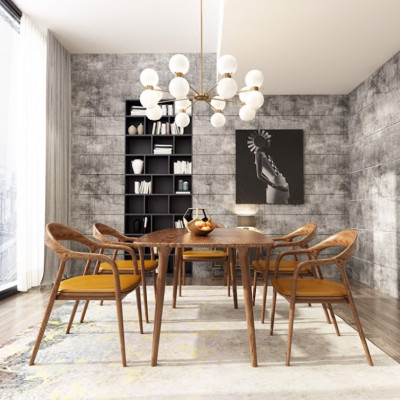 Ghế ăn gỗ Neva Juno Sofa có tay ghế mặt nệm kích thước 54 x 58 x 78cm