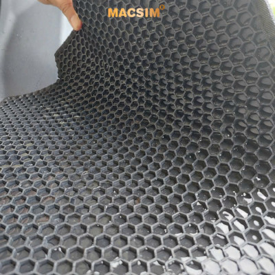 Thảm ô tô sd3 2 lớp dạng lưới lục giác KIA Carnival 2022+ 8 chỗ- (đen) - bề mặt cao su siêu sạch -nhãn hiệu Macsim