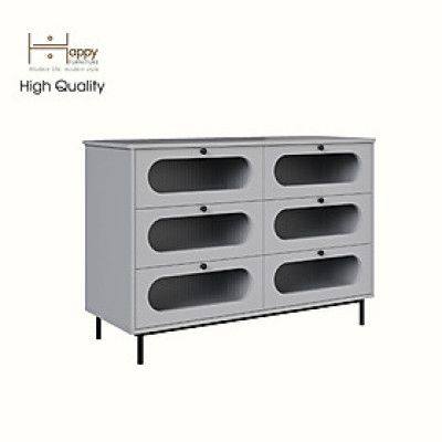 HAPPY FURNITURE , Tủ lưu trữ 6 ngăn kéo chân sắt - SISEEL , THK_173 , 120cm x 45cm x 82cm