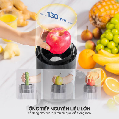 Máy ép chậm Elmich JEE-8758, công suất 240W, bảo toàn dưỡng chất, giữ trọn hương vị, ép kiệt bã tới 98% - Hàng Chính Hãng