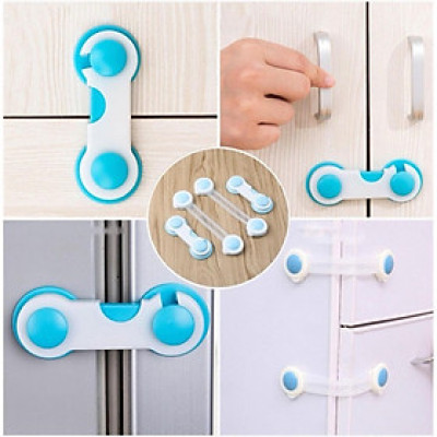 Khóa chốt cài tủ đồ, tủ lạnh, ngăn kéo chống kẹp tay an toàn cho bé nhỏ gọn chắc chắn