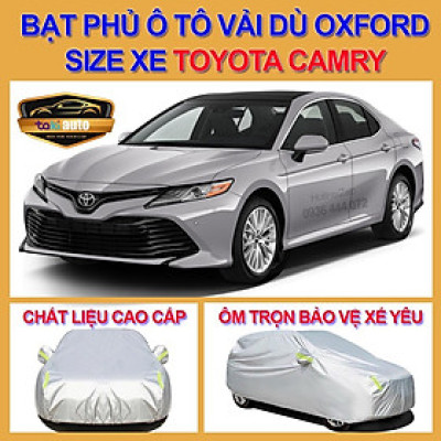 Bạt trùm xe ô tô 4,5 chỗ Toyota Camry vải dù oxford cao cấp , áo bạt phủ trùm che kín che nắng