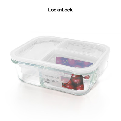 Hộp thủy tinh LocknLock BLANC bảo quản thực phẩm 3 ngăn 1040ml LLG1203	 - Hàng chính hãng, chịu nhiệt cao, có ngăn - JoyMall