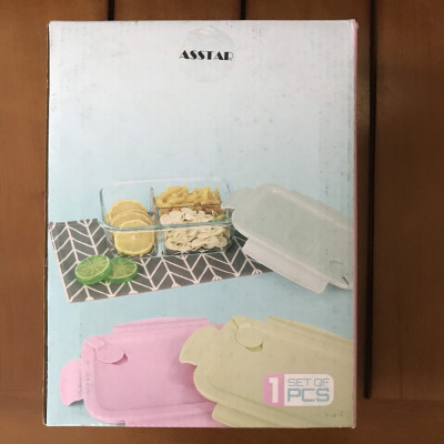 HỘP THỦY TINH ĐỰNG THỰC PHẨM 3 NGĂN 1000 ML - HÀNG CHÍNH HÃNG