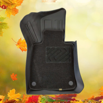 Thảm lót sàn ô tô 2 lớp cao cấp dành cho xe Mercedes Benz GLC 2023+ (sd3) nhãn hiệu Macsim chất liệu TPE màu đen