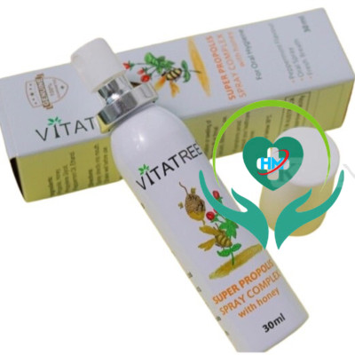 Xịt họng keo ong Vitatree Super Propolis Spray complex with honey , chai 30ml, nhập khẩu Úc