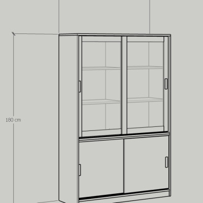 [Happy Home Furniture] LUCA, Tủ lưu trữ 4 cánh lùa, 120cm x 40cm x 180cm ( DxRxC), TCL_010