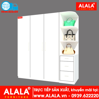 Tủ quần áo ALALA233 gỗ HMR chống nước - www.ALALA.vn - 0939.622220