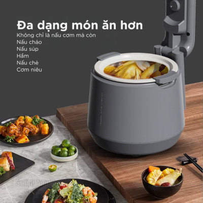 Nồi Cơm Điện Áp Suất Lòng Sứ Dưỡng Sinh Mishio MK396 dung tích 0.8L cho 1-2 người – Bí Quyết Cho Cơm Gạo Lứt - Hàng chính hãng