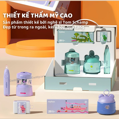 Bộ gọt bút Chì tự động kèm tẩy Cao Cấp Mideer Artist Electric Stationery, đồ dùng học tập cho bé