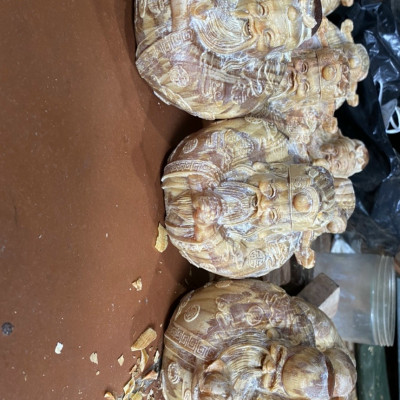 Bộ tam đa trứng phúc lộc thọ bằng gỗ huyết long đẹp long lanh kt 10×10×9cm