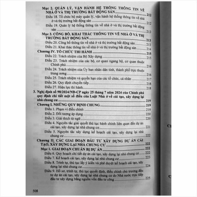 Sách Luật Nhà Ở và Các Văn Bản Quy Định Chi Tiết Thi Hành - V2469T