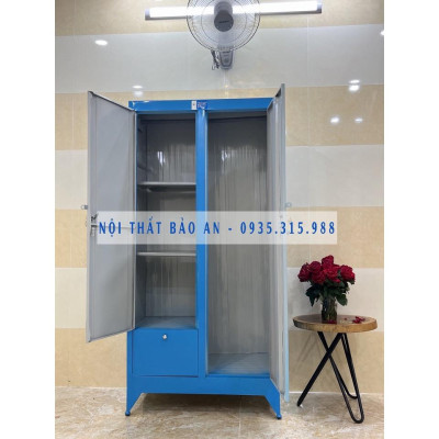 Tủ sắt quần cao 1m8 ngang 90cm màu tím - TSDT12